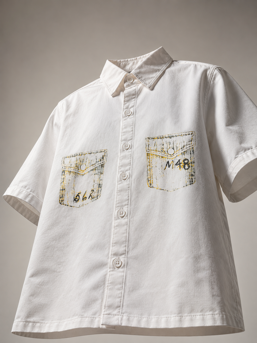 Utility Pocket print Premium Boys Half Sleeve Shirt – Off White