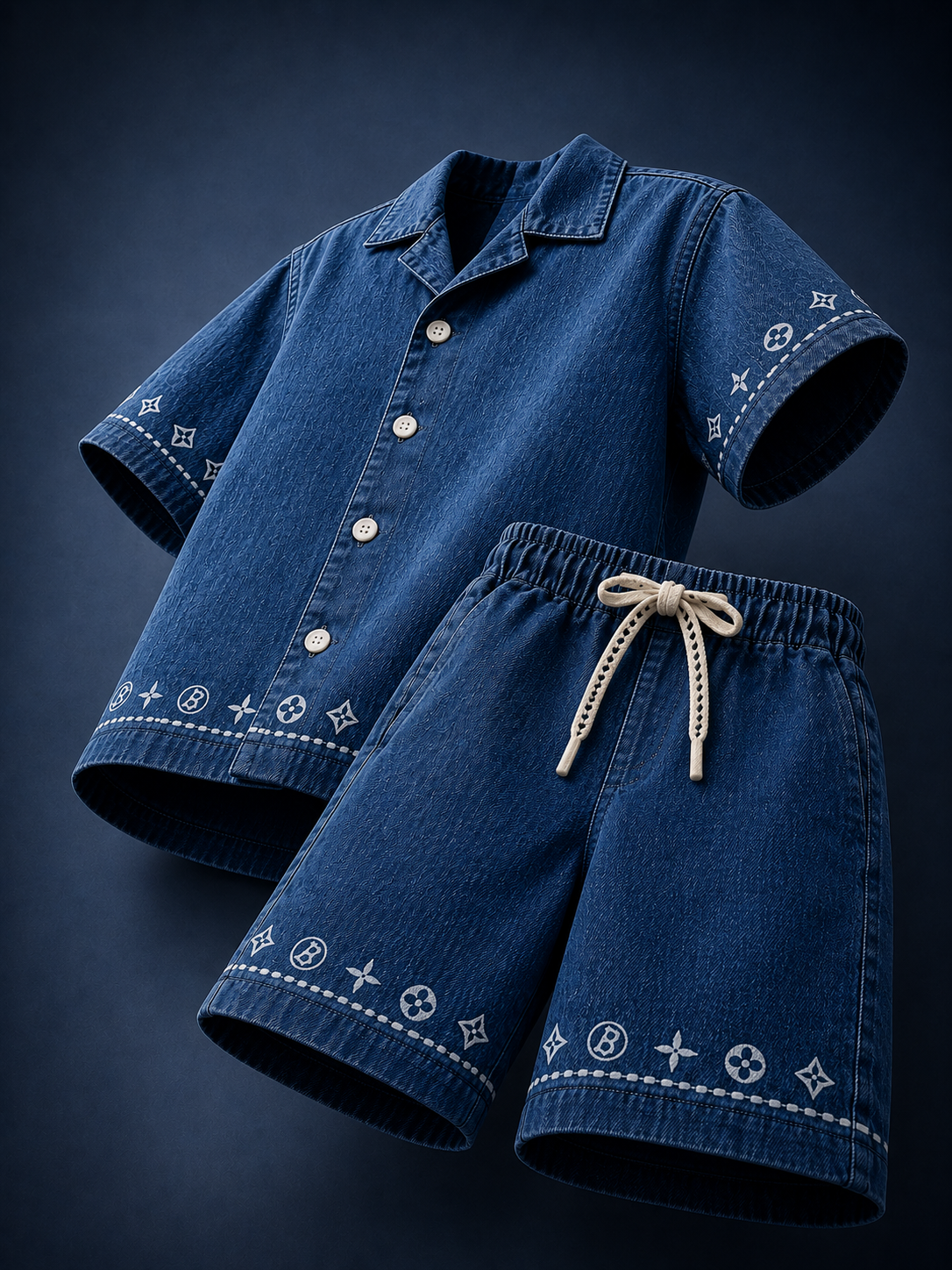 Denim Blue Boys Co-ord Set – Half Sleeve Shirt & Pants