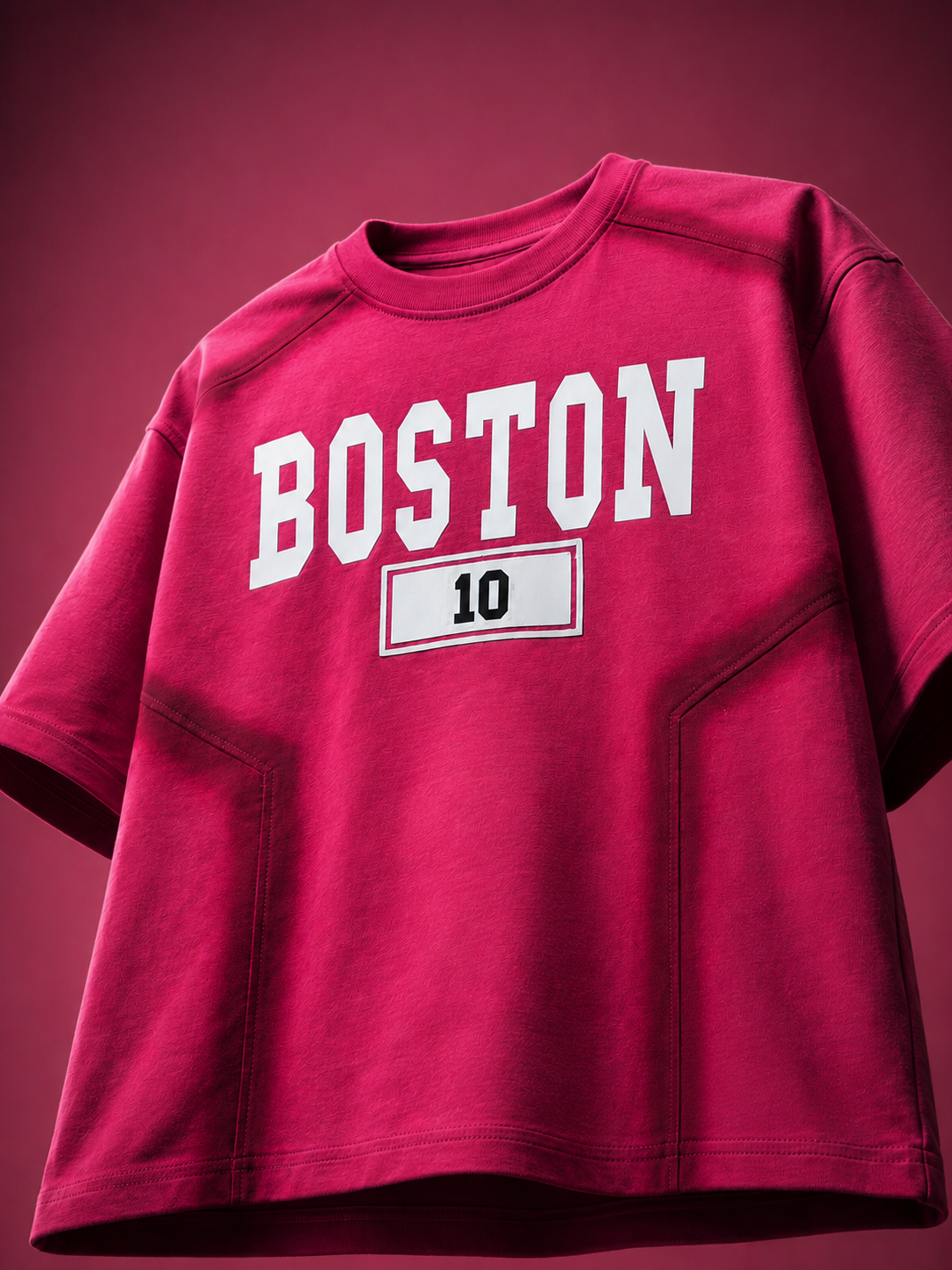 Hot Pink “BOSTON 10” Premium Boys Relaxed Fit T-Shirt