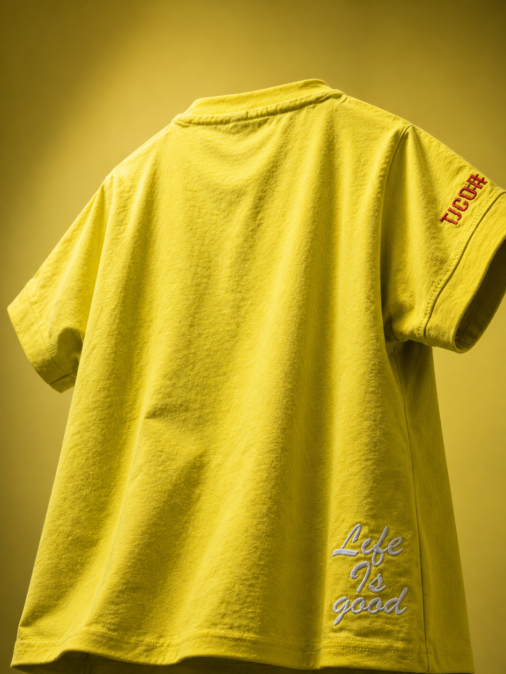 DESIRE Embroidered Relaxed Fit Tee – Neon Yellow