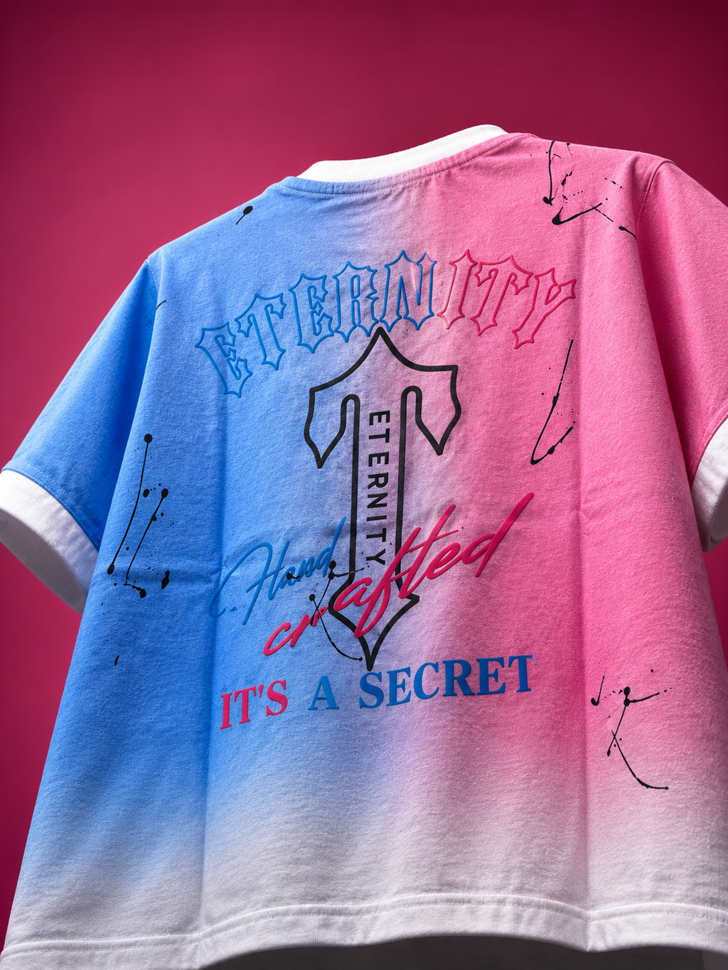 Eternity Premium Embroidered Boys Relaxed Fit T-Shirt – Pink & Blue