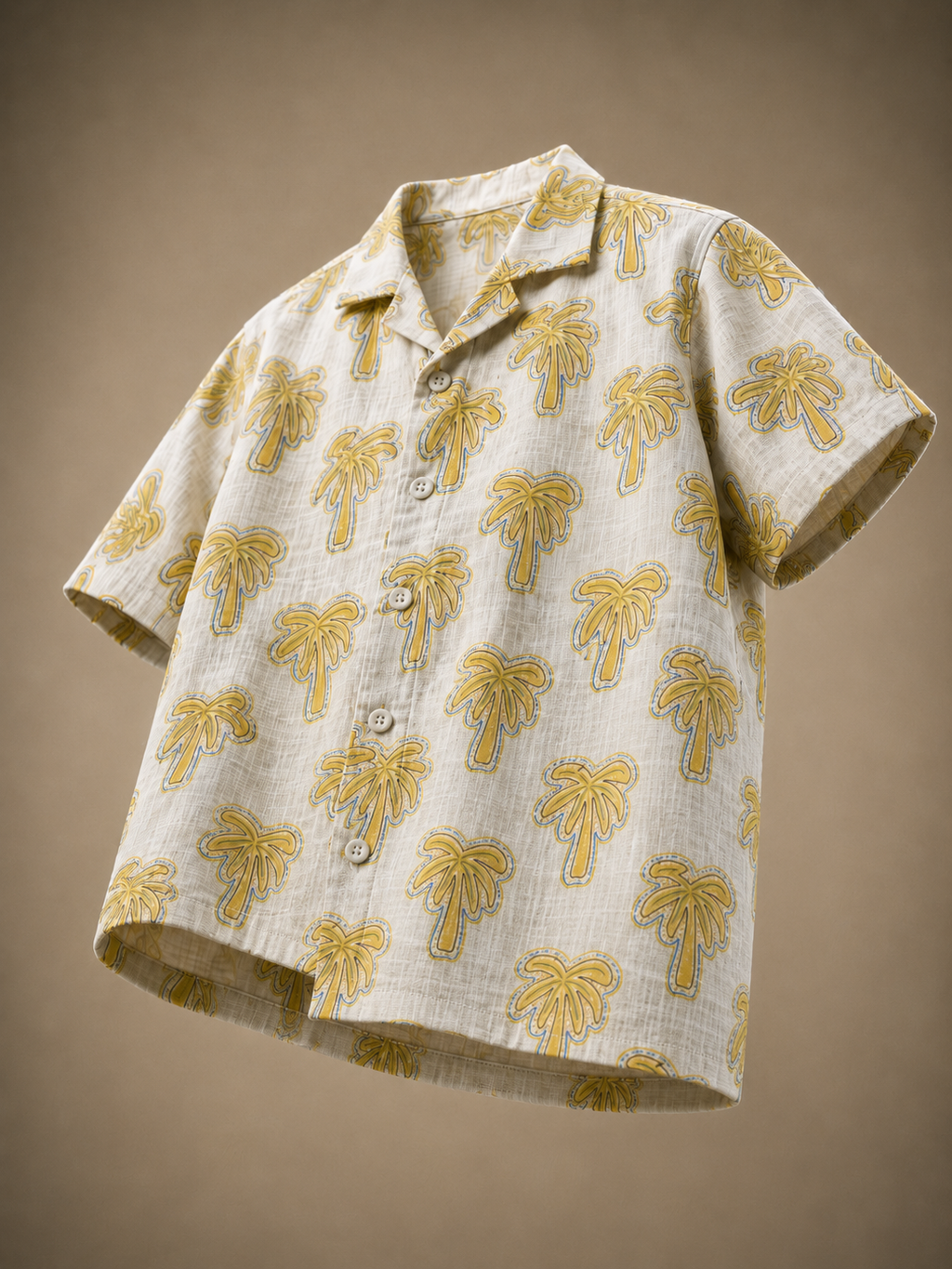 Yellow Palm Boys Co-ord Set – Half Sleeve Shirt & Pants