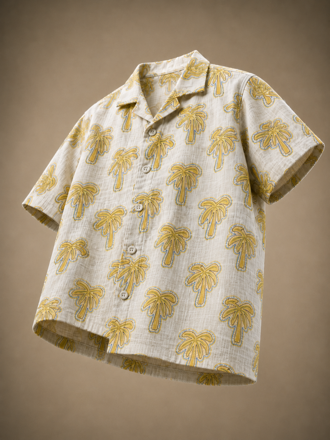 Yellow Palm Boys Co-ord Set – Half Sleeve Shirt & Pants