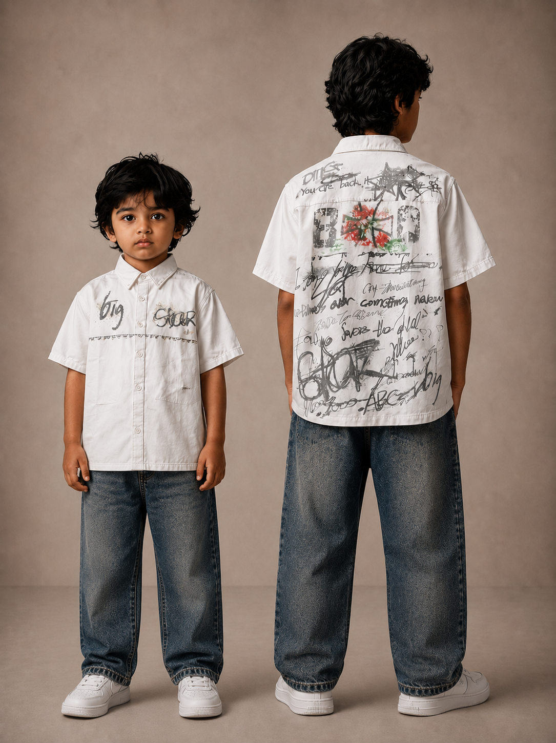Big Star Premium Boys Graphic Half Sleeve Shirt – Off White